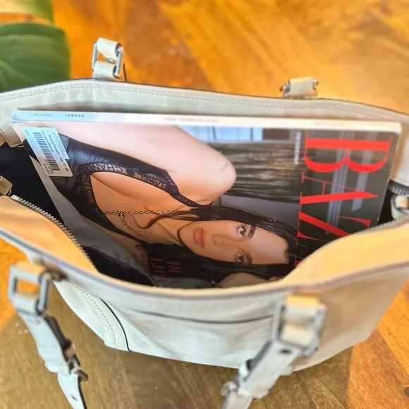 Coach Beige Leather Tote Bag - Picture 5 of 12